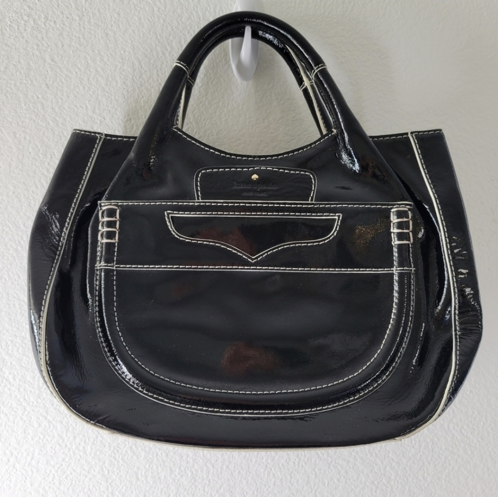 Kate Spade Glossy Black Hobo Bag